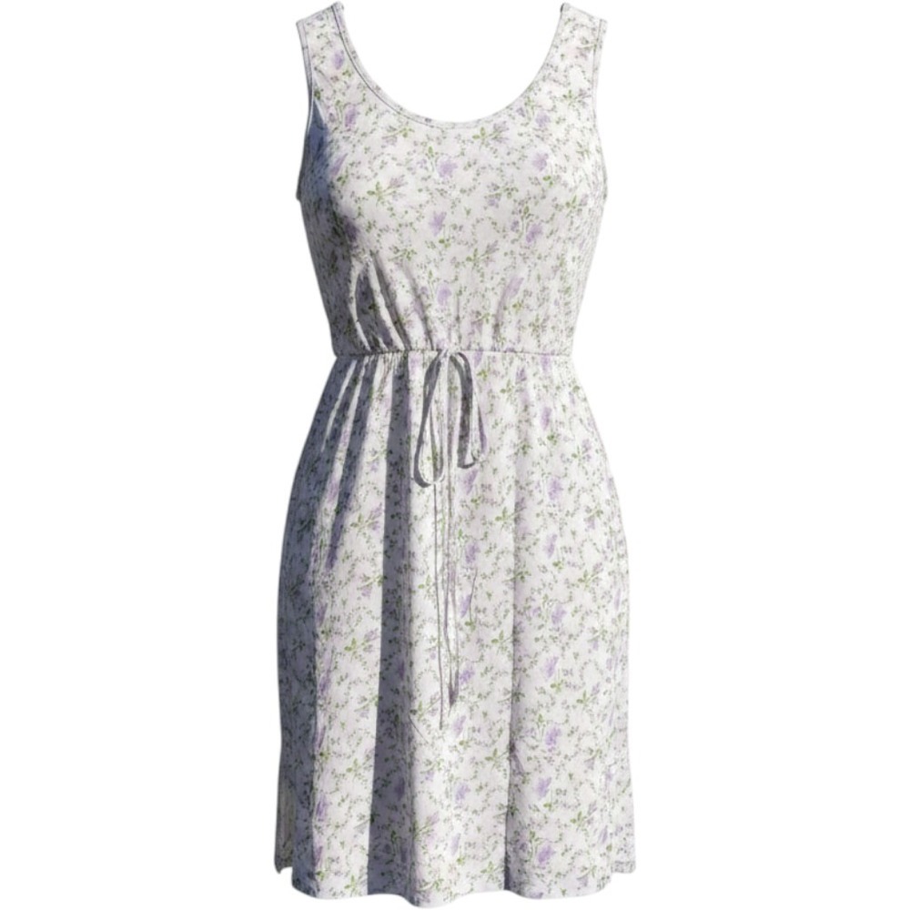 J.Crew Floral Dress Womens White Purple‎ Sleeveless Drawstring Sundress Medium